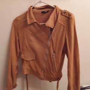 Cropped Yellow Suede Jacket